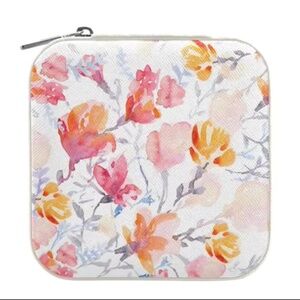 Floral Watercolour Jewelry Mini Travel Case